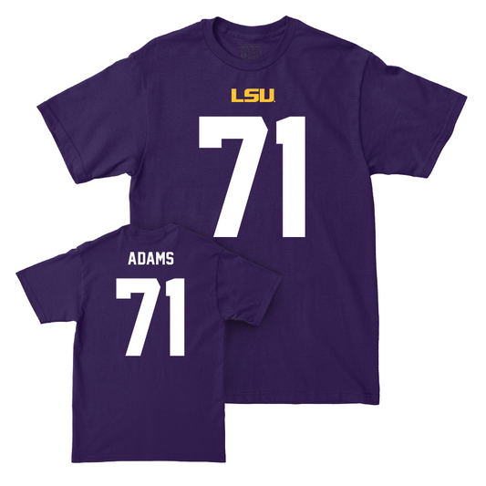 LSU Football Purple Shirsey Tee - Tyree Adams | #71