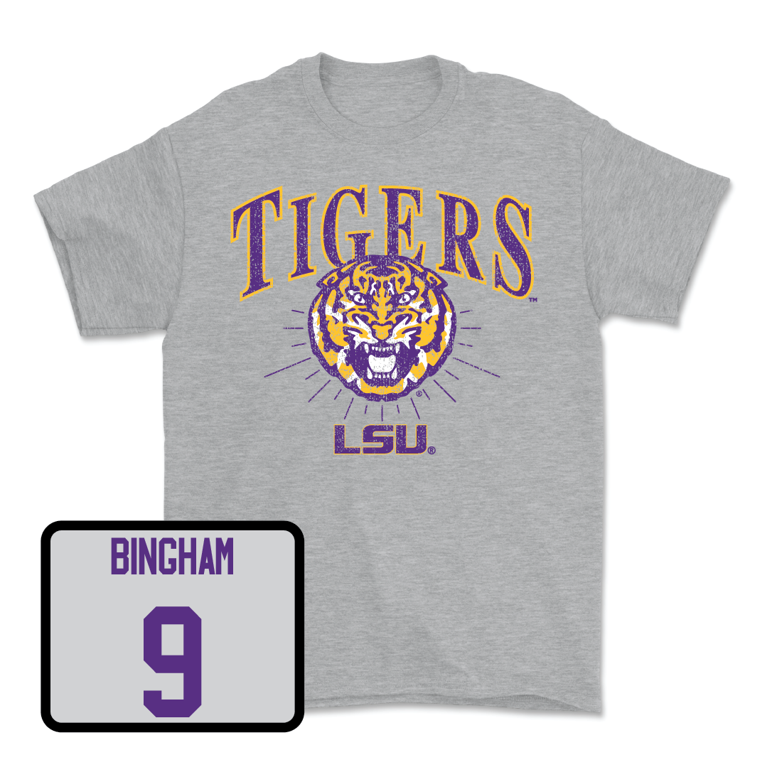 Baseball Sport Grey Tigers Tee - Mac Bingham