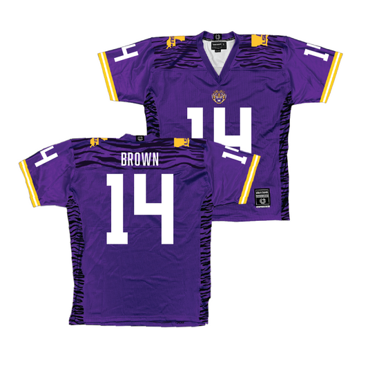 Purple LSU Football Jersey - Jalen Brown