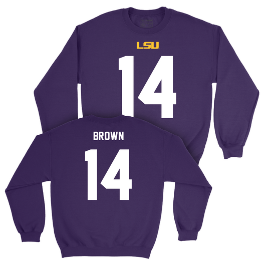 LSU Football Purple Shirsey Crew - Jalen Brown | #14