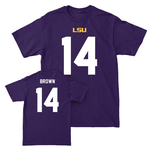 LSU Football Purple Shirsey Tee - Jalen Brown | #14