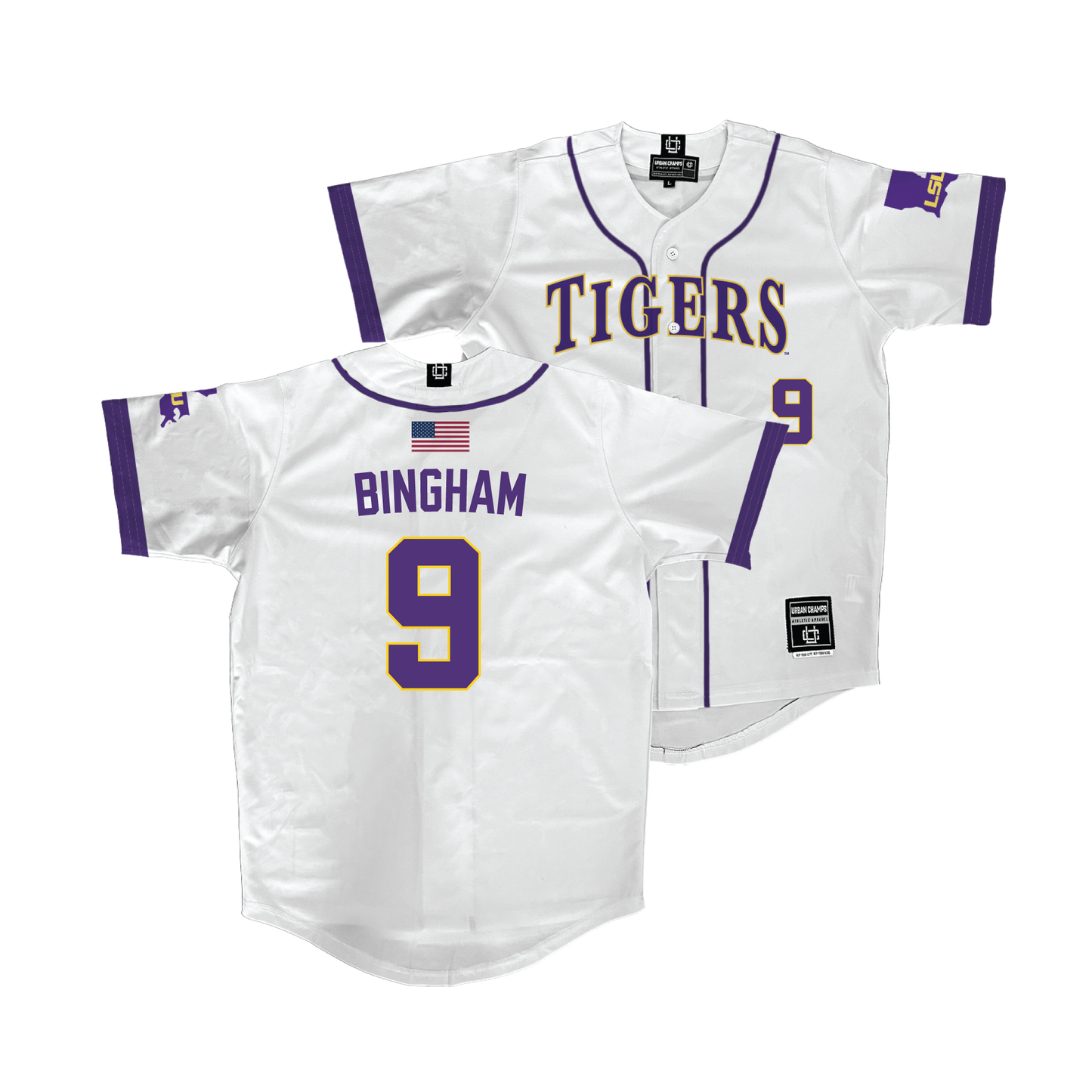 LSU Baseball White Jersey - Mac Bingham