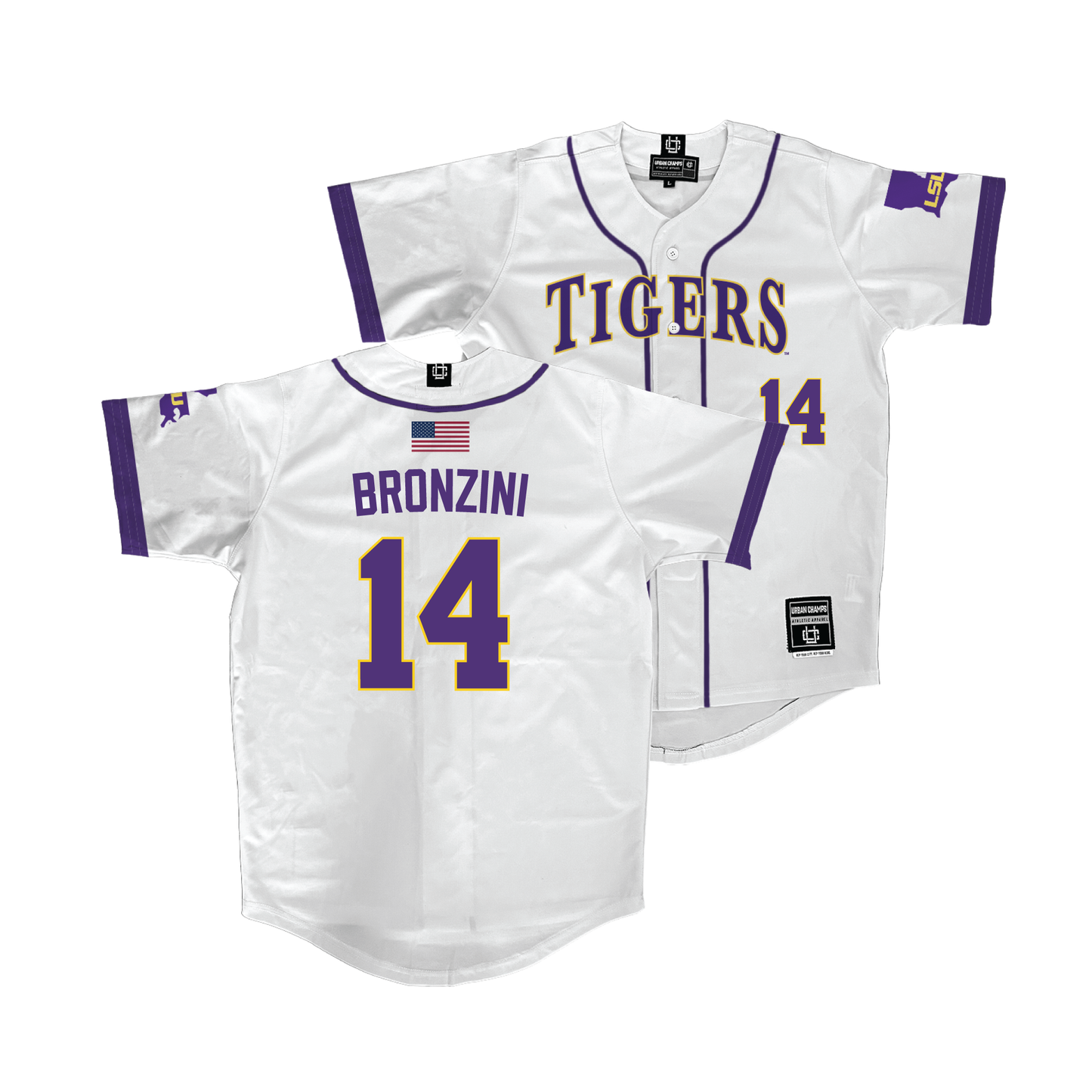 LSU Baseball White Jersey - Nic Bronzini | #14