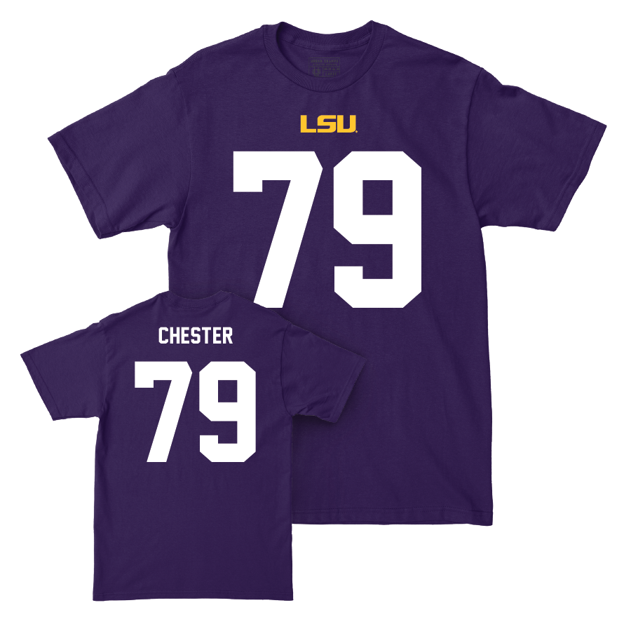 LSU Football Purple Shirsey Tee - DJ Chester | #79