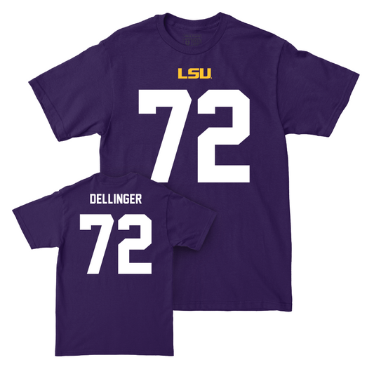 LSU Football Purple Shirsey Tee - Garrett Dellinger | #72