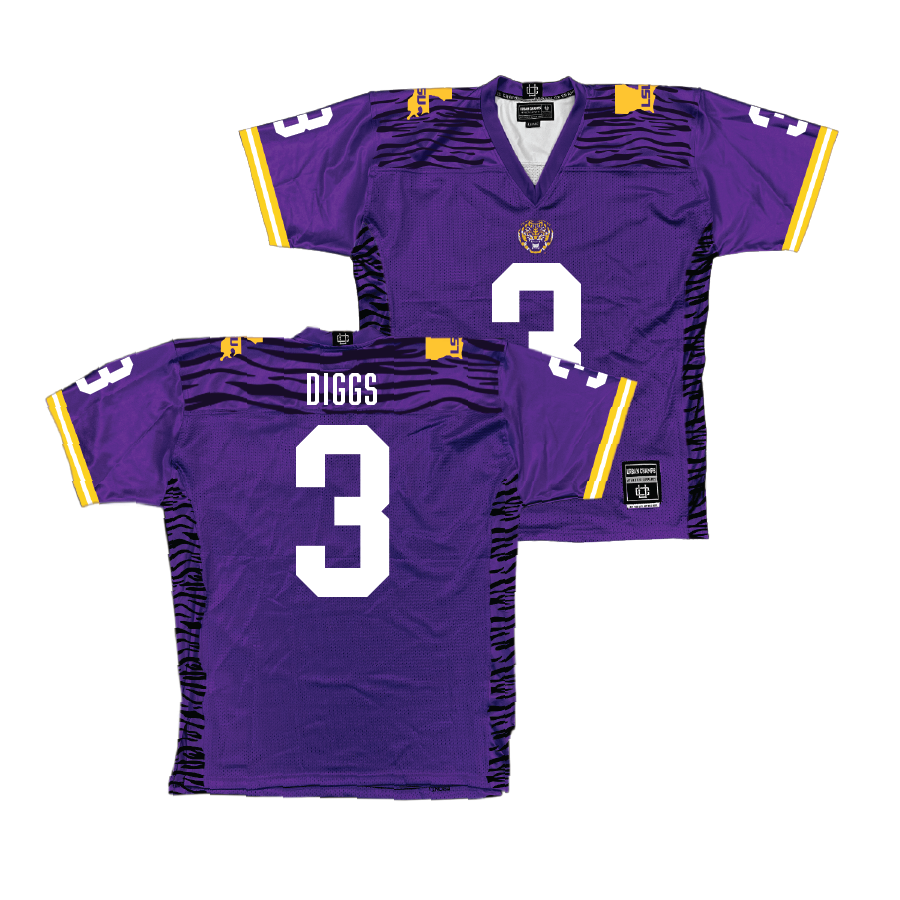 Purple LSU Football Jersey - Logan Diggs