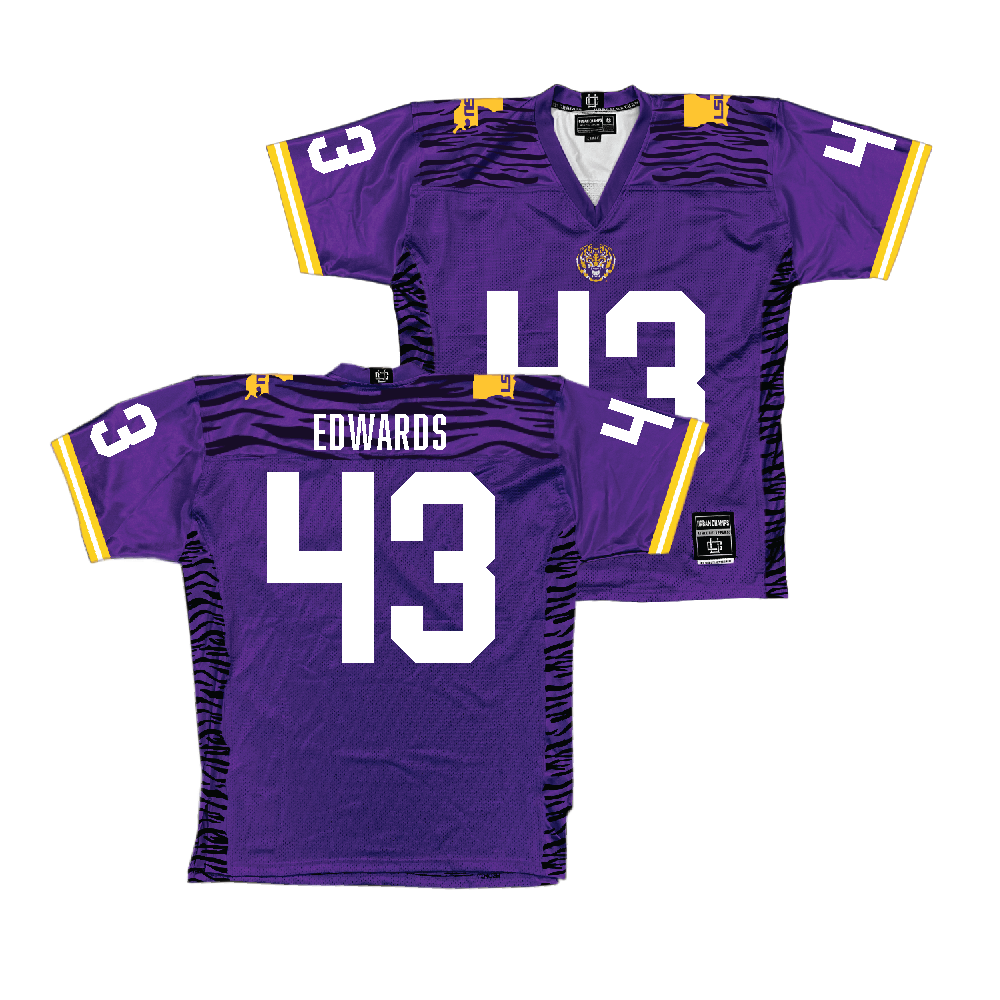 Purple LSU Football Jersey  - Ty'son Edwards