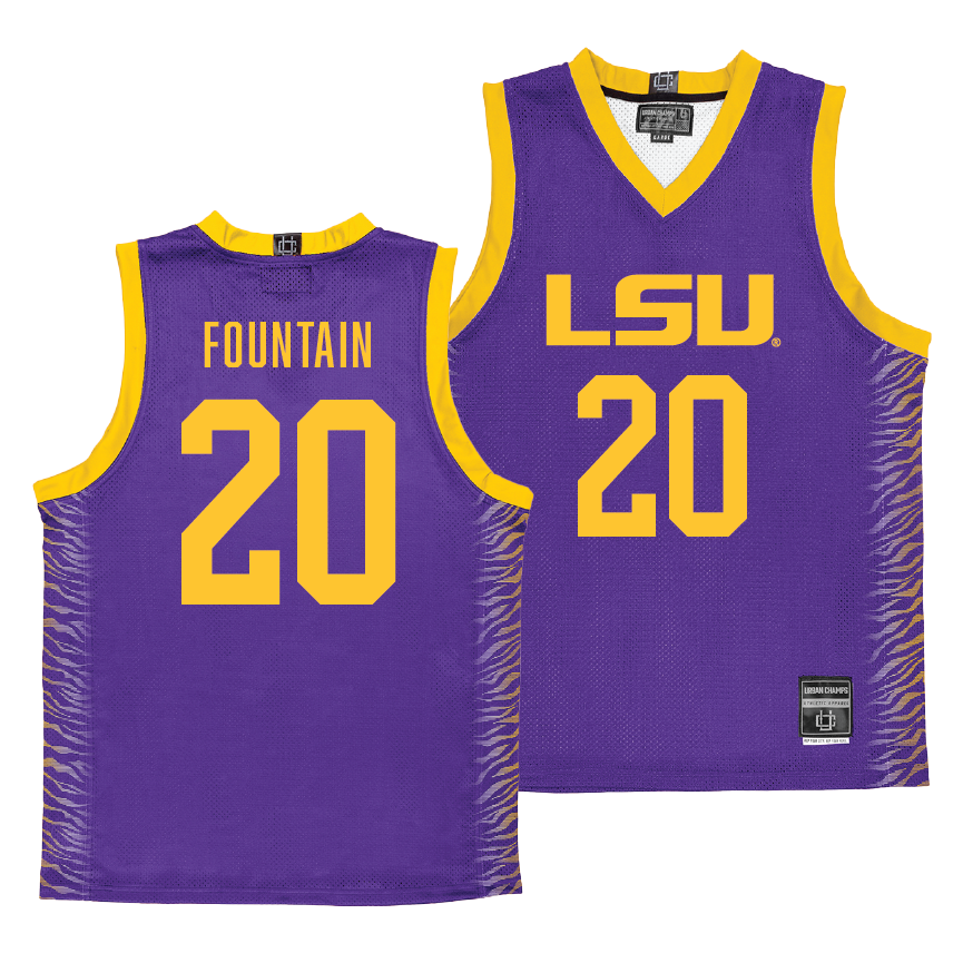 LSU Men's Basketball Purple Jersey - Derek Fountain | #20