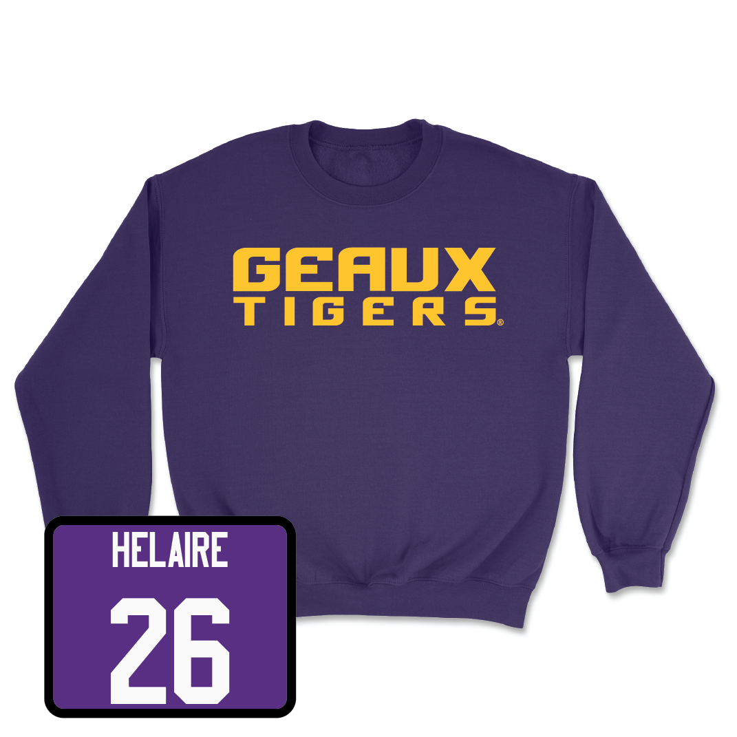 Football Purple Geaux Crew  - Cowinn Helaire