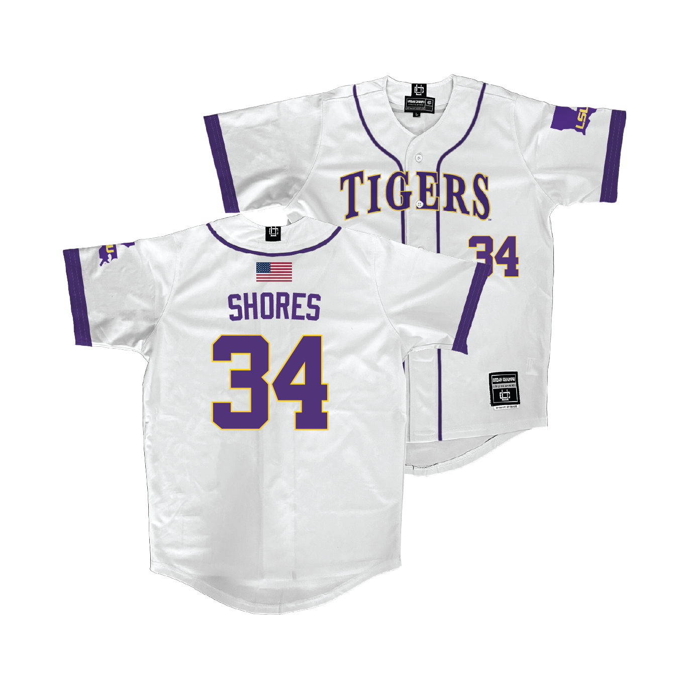 LSU Baseball White Jersey - Chase Shores | #34