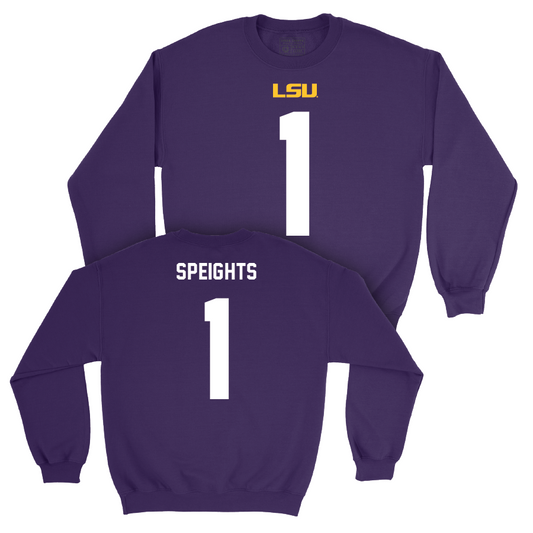 LSU Football Purple Shirsey Crew - Omar Speights | #1