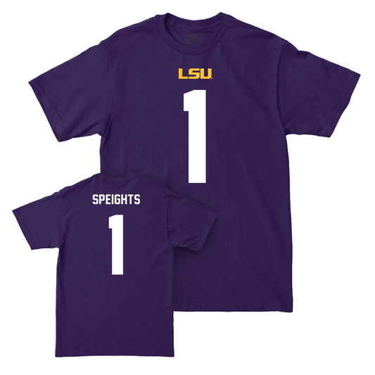 LSU Football Purple Shirsey Tee - Omar Speights | #1