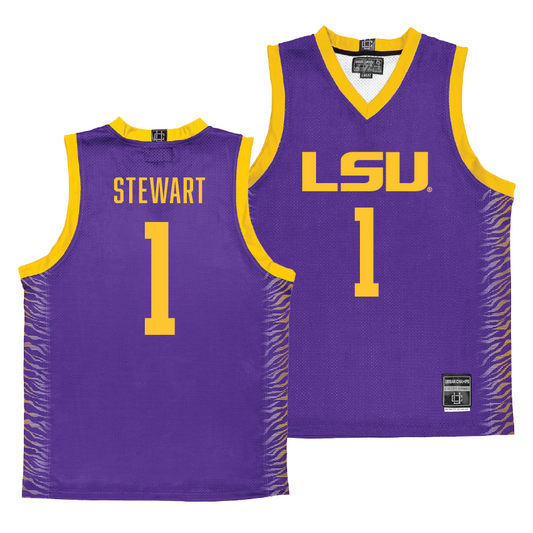 LSU Men's Basketball Purple Jersey - Carlos Stewart