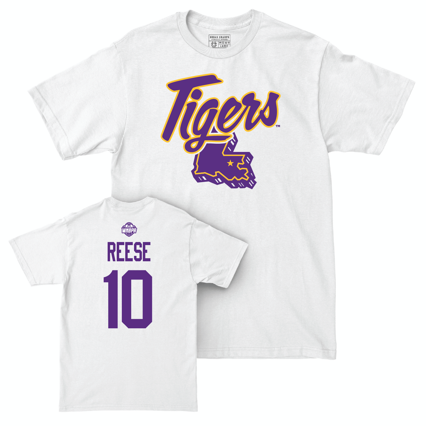 Legacy Collection: LSU Women's Basketball White State Comfort Colors Tee - Angel Reese | #10