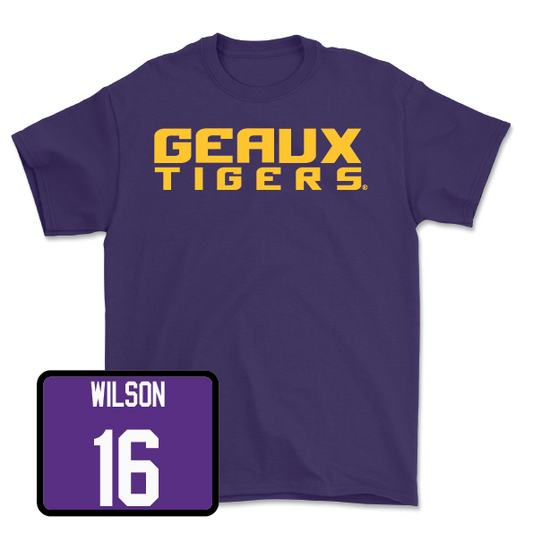 Football Purple Geaux Tee - Quad Wilson IV