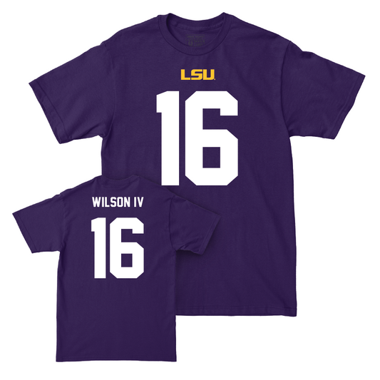 LSU Football Purple Shirsey Tee - Quad Wilson IV | #16