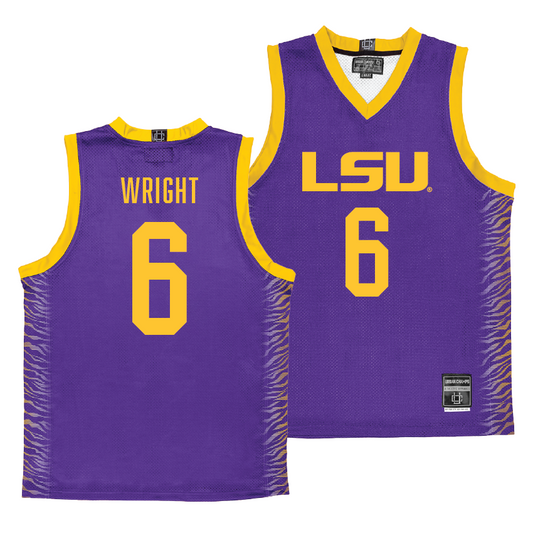 LSU Men's Basketball Purple Jersey - Jordan Wright | #6