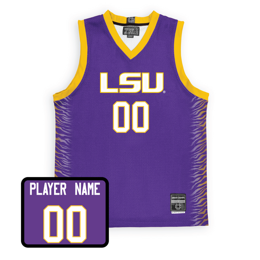 HOT] New Custom Custom LSU Tigers Jersey Purple Basketball
